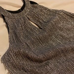VINCE CAMUTO Silver SPACE GIRL Trapeze dress Sz 6